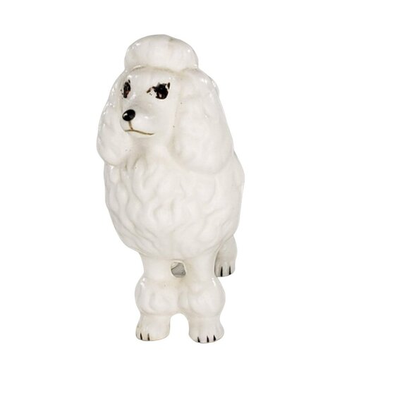 Vintage Bone China White Poodle Miniature Figurine Set Dog Family *Repaired* - Picture 4 of 12